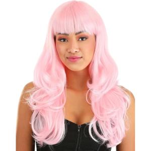 Fun Costumes Women’s Deep Black Full Wavy Wig(Light Pink)