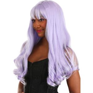 Fun Costumes Women’s Deep Black Full Wavy Wig(Light Purple)