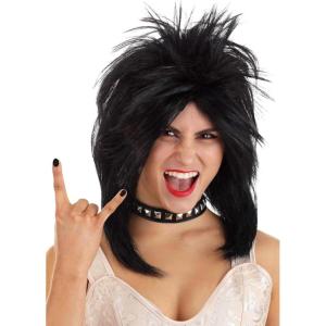 Fun Costumes Women’s Heavy Metal Rocker Black Wig Standard(ST)