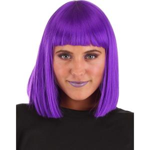 Fun Costumes Women’s Light Pink Bob Wig with Bangs | Pink Wig Halloween Costume Accessory – Character Cosplay Wig for Adults, Light Pink (Standard)(Cosmic Purple)