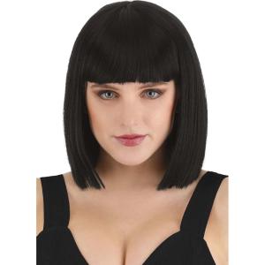 Fun Costumes Women’s Light Pink Bob Wig with Bangs | Pink Wig Halloween Costume Accessory – Character Cosplay Wig for Adults, Light Pink (Standard)(Deep Black)