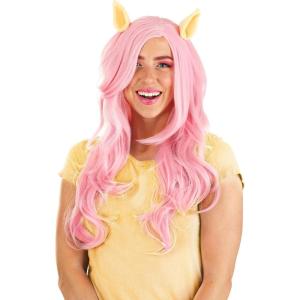Fun Costumes Women’s My Little Pony Fluttershy Wig Long Wavy Hair | Officially Licensed Pink Fluttershy Pony(Fluttershy)