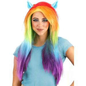 Fun Costumes Women’s My Little Pony Fluttershy Wig Long Wavy Hair | Officially Licensed Pink Fluttershy Pony(Rainbow Dash)