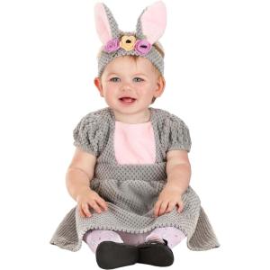 Girl’s Infant Woodsy Bunny Costume | Cute Easter Outfit with Dress, Leggings & Floral Rabbit Ear Headband