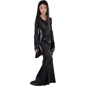 Girls Wednesday Morticia Costume | Gothic Long Sleeve Mermaid Dress for Halloween Parties and Dress Up