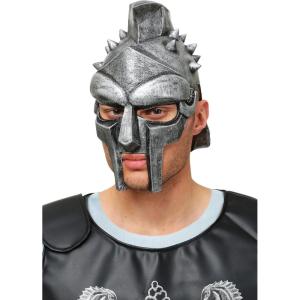 Gladiator General Maximus Helmet – Weathered Metal Look with Molded Crest, Spikes, and Face Guard