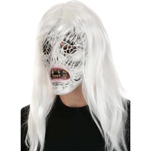 Immortal Masks Basilisk Lizard Latex Halloween Mask for Adults, Full Head Realistic Scary Halloween Masks Green(White)