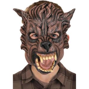 Immortal Masks Brown Wolf Latex Halloween Mask for Adults, Scary Werewolf Mask for Horror Cosplay Dress-Up