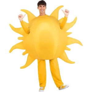Inflatable Sun, Moon & Earth Costumes for Adults | Blow-Up Solar System Cosplay Outfits | Parade Costumes(Yellow)