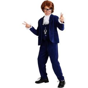Kid’s Deluxe Li’l 60’s Swinger Costume, Boy’s Blue Groovy Halloween Costume
