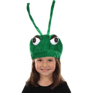 Kid’s Grasshopper Plush Costume Hat – Velvet Hat with Plush and Plastic Eyes(Green)