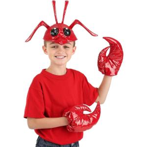 Kids Lobster Costume Kit – Headband with Antennae and Claw Mitts, Bendable Legs, and Adjustable Fit