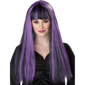 Long Purple and Black Wig with Bangs – Standard(ST)