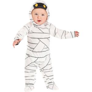 Mummy Costume for Infants – Hooded Jumpsuit with Enclosed Feet