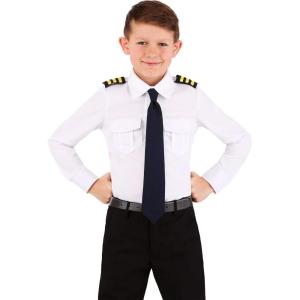 Pilot Shirt Costume for Kids – Button-Up Shirt with Necktie