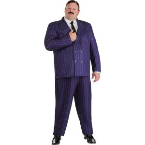Plus Size Mens Gomez Addams Costume with Jacket, Pants, Tie, and Mustache | The Addams Family | 1960s Halloween Outfit