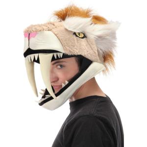 Sabertooth Jawesome Plush Hat with Adjustable Fit and Secret Pocket(Brown)