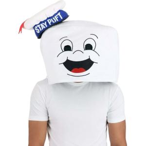 Stay Puft Reversible Adult Costume Hat Mask – Soft Plush with Happy and Angry Faces, Officially Licensed