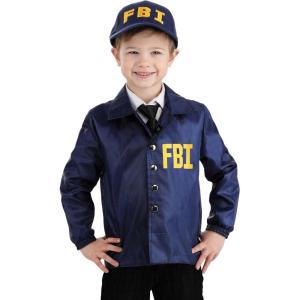 Toddler FBI Costumes | Federal Agent Polyester Windbreaker Jacket With Hat For Halloween And Dress Up