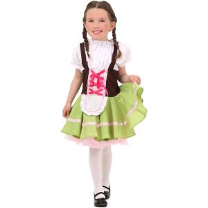 Toddler German Girl Costume – Dress with Attached Apron and Ribbon Details
