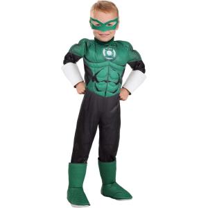 Toddler’s Deluxe Green Lantern Costume, Green Superhero Suit, Mask & Accessories for Hero Villain Cosplay Party