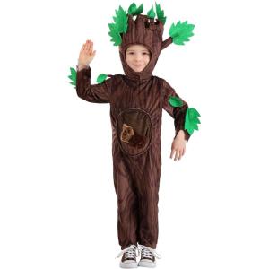 Tree Costume for Kids | Wood Trunk with Leaves and Squirrel | Forest Toddler Jumpsuit | Nature Outfit