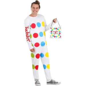 Twister Game Costume for Adults – Stretch Shirt, Elastic Pants, Functional Spinner Board