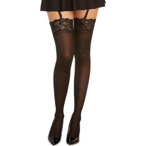 Women’s Black Thigh High with Back Seam Tights(Black)