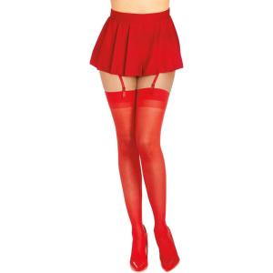Women’s Black Thigh High with Back Seam Tights(Red)