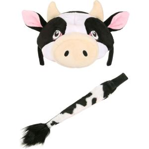 elope Cow Soft Headband and Tail Costume Kit – Velour Fabric with Sculpted Ears and Faux Fur