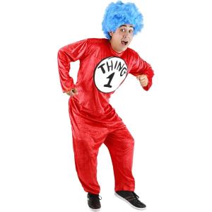 elope Plus Size Thing 1 & Thing 2 Halloween Costume – Jumpsuit with Wig and Numbers