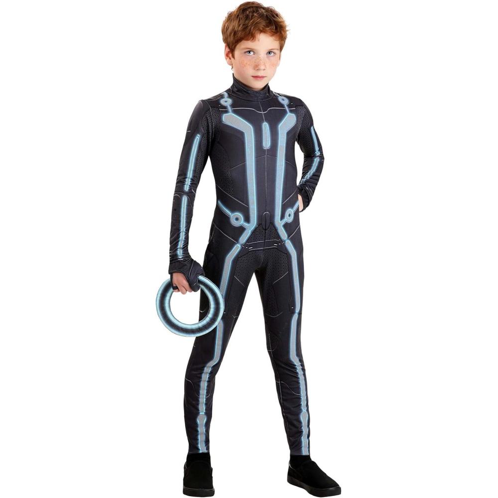 imageDisney Kids Tron Costume for Boys  Jumpsuit Removeable Ring ampamp Gloves  Officially Licensed SciFi Attire