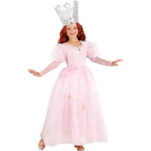 Kid’s Wizard of Oz Glinda the Good Witch Cosplay Dress Costume – Girl’s Wizard of Oz Glinda Costume & Tiara(Costume)