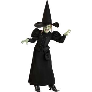 Wizard of Oz Wicked Witch Costume for Girls – Wicked Witch of the West Classic Black Dress with Hat & Pouch