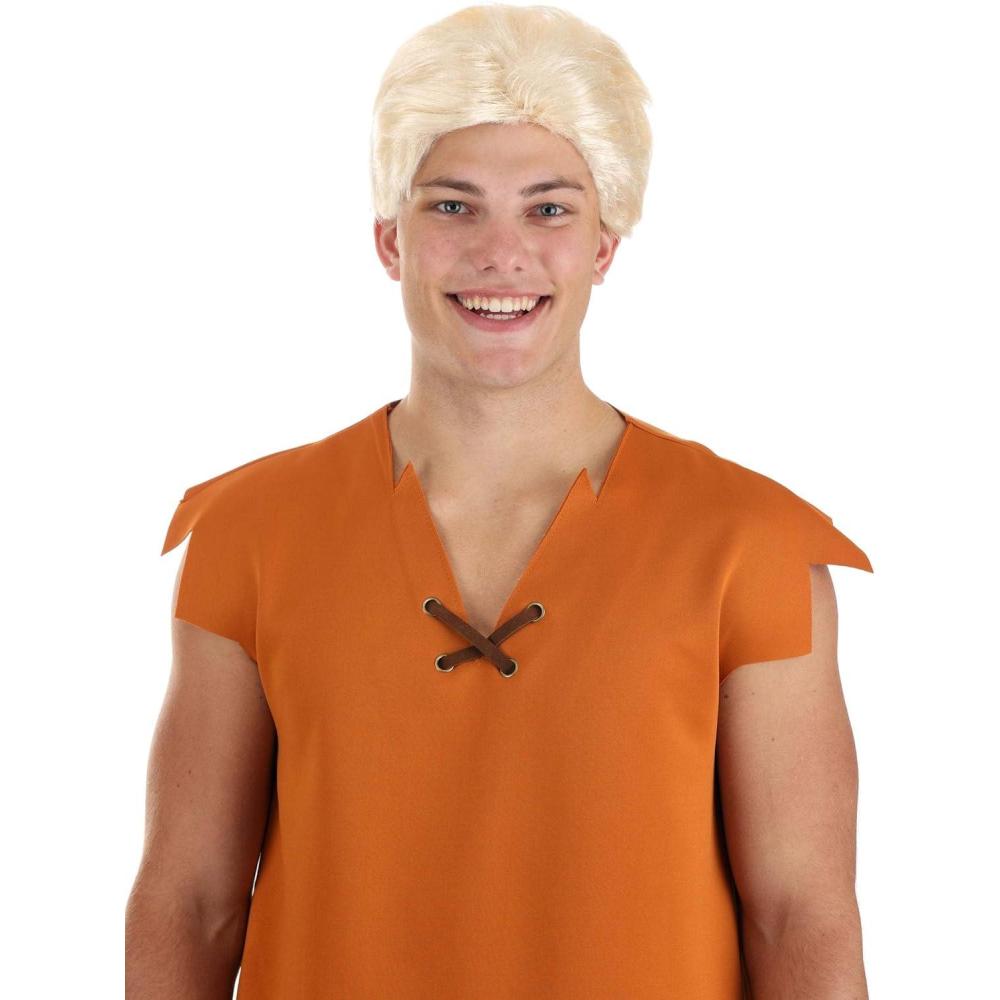 imageFlintstones Barney Rubble Wig for Men Caveman Blonde Wig for Stone Age DressUp Parties Cosplay ampamp Halloween
