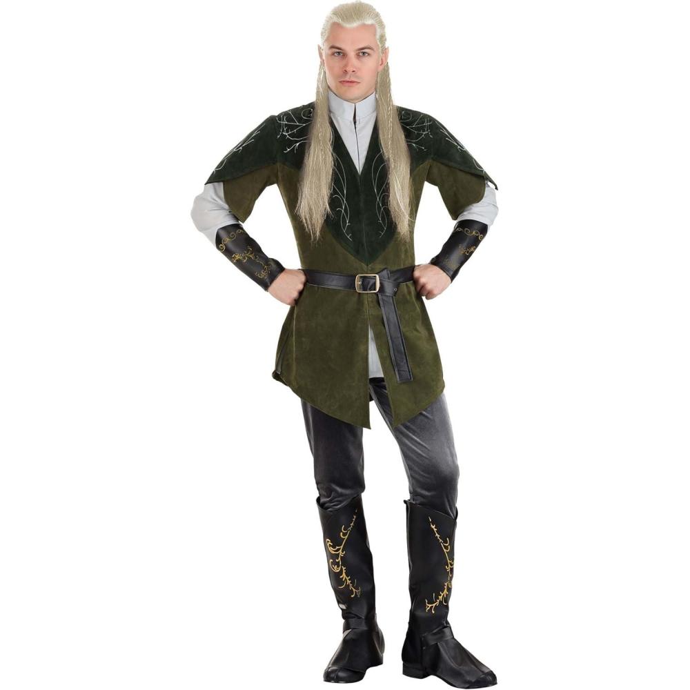 imageLord of the Rings Adult Legolas Costume for Men Caped Medieval Warrior Halloween Outfit LOTR Character Cosplay