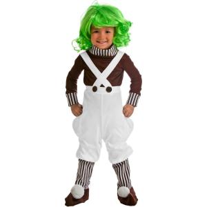 Chocolate Factory Worker Costume With Wig | Candy Creator Themed Toddler Outfit | Dress Up for Halloween Trick or Treat(Costume)