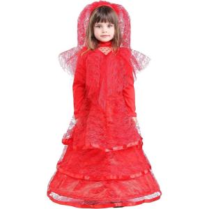 Red Gothic Wedding Dress Costume for Toddlers