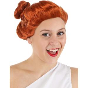 Women’s Flintstones Wilma Flintstone Wig, Cavewoman Red Wig for Stone Age Dress-Up Parties, Cosplay & Halloween