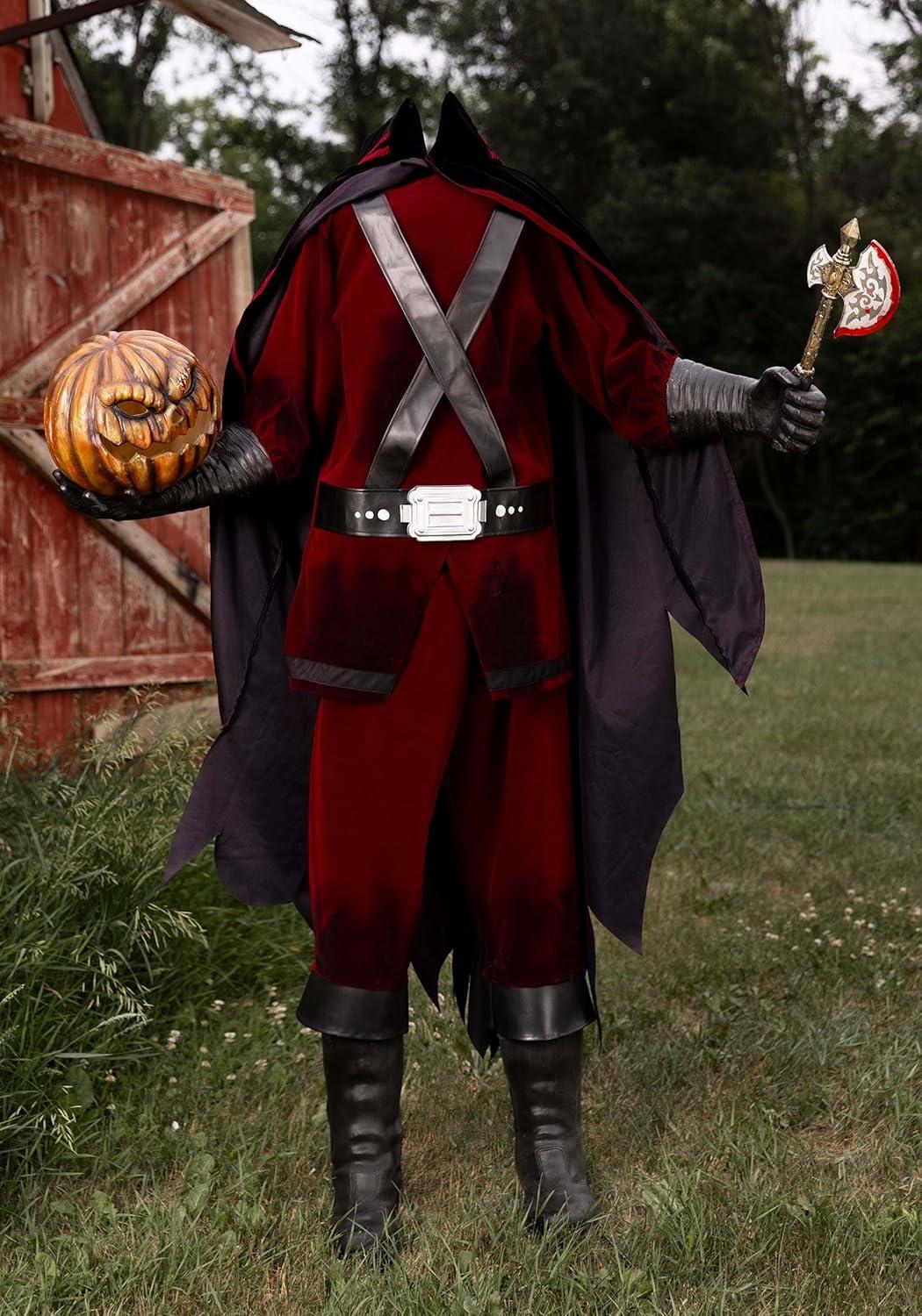 imageFun Costumes 6 FT Spooky Life Size Headless Horseman Halloween Animatronic Decoration Scary Animatronics Outdoor Indoor Decor Standard