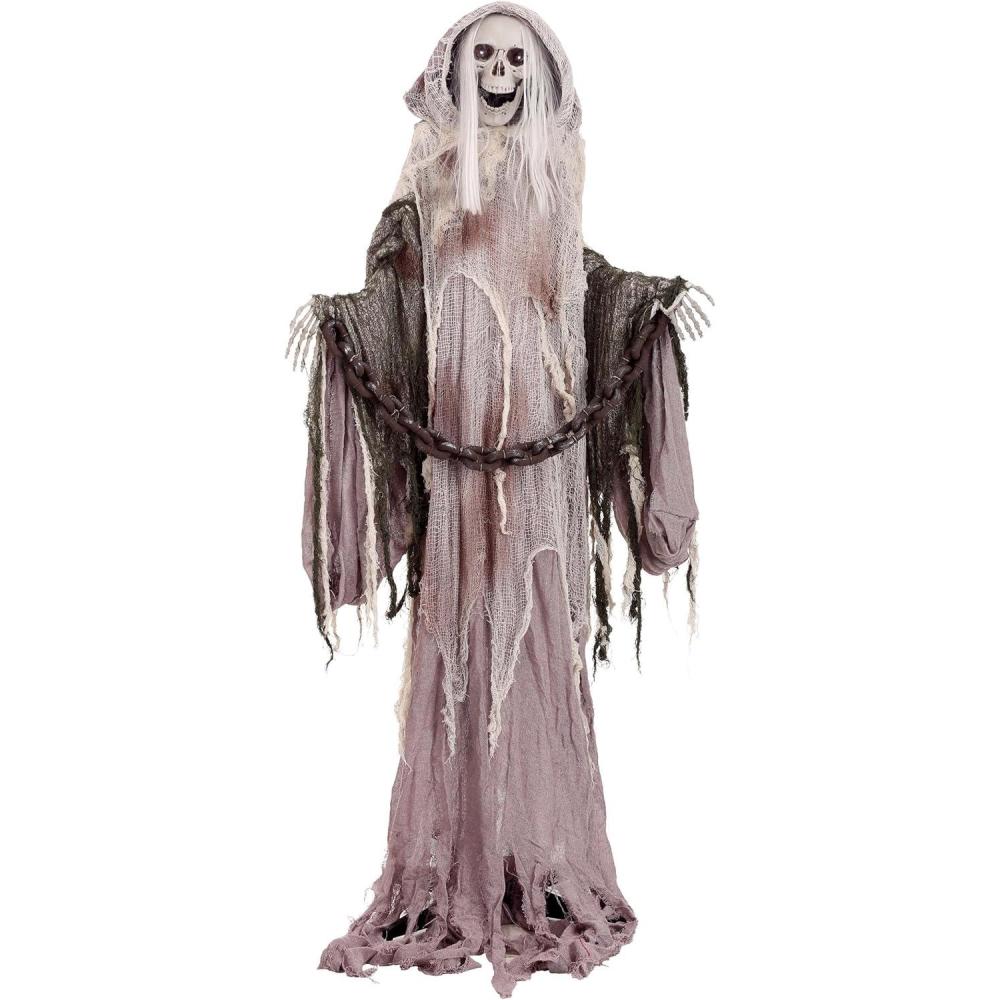 imageFun Costumes 6FT Standing Animatronics Ghoul Outdoor ampamp Indoor Decoration Battery Operated LightUp Eyes Scary Music and Sounds Display Decor