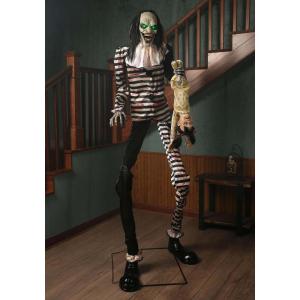 Fun Costumes 7FT Clown Animatronic Halloween Decoration, Moving Talking Creepy Circus Clown Indoor Outdoor Display