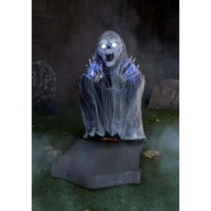 Fun Costumes Jump Scare Skeleton | Tombstone Animated Halloween Decoration with Sound, Light Up Eyes and Motion Sensor