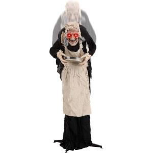 Fun Costumes Old Lady Hag Prop | Old Lady Hag 5ft Animated Decoration, Animatronic Greeter Halloween Decor Standard(Standard)