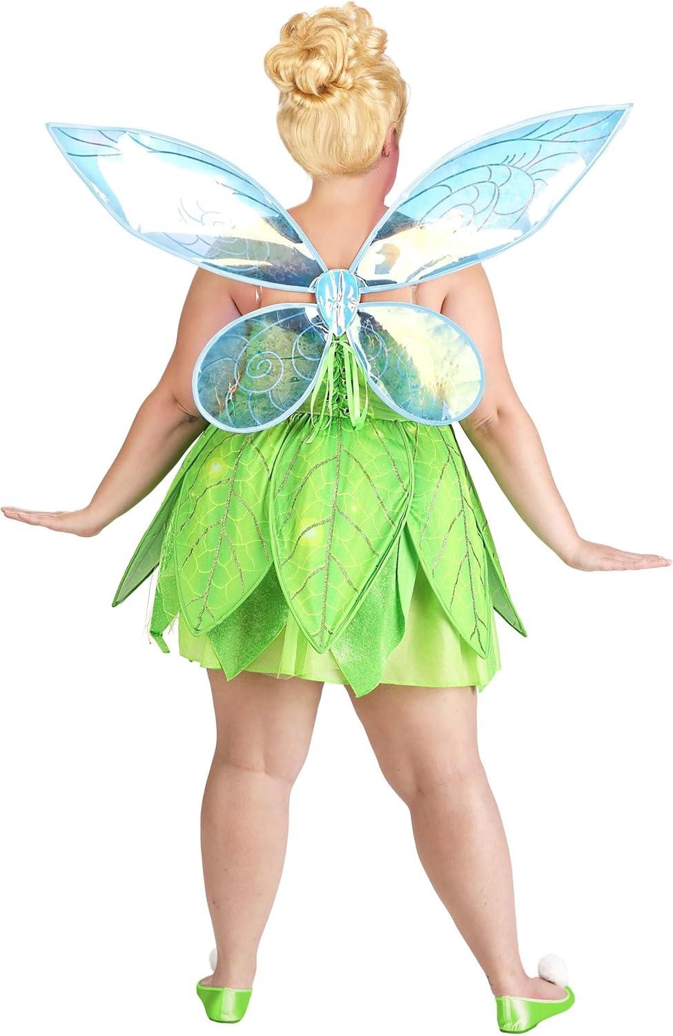 imagePlus Size Disney Tinker Bell Costume Dress for Women Disney Fairies Cosplay Outfit with Wings ampamp Shoe Puffs
