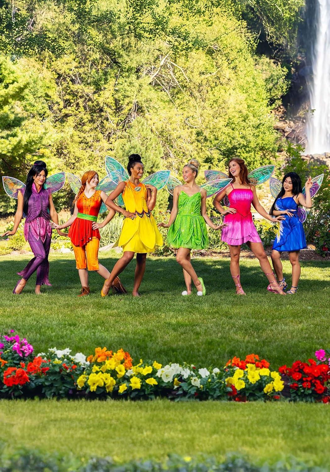 imageWomens Disney Fairies Rosetta Costume Dress ampamp Wings Adult Disney Fairy Cosplay Dress Girls Fairy Outfit