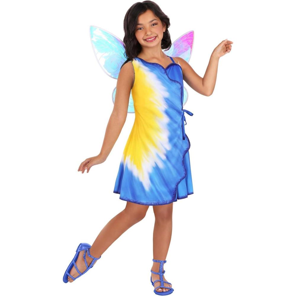 imageGirls Disney Fairies Silvermist Costume Dress ampamp Wings  Kids Disney Fairy Cosplay Dress  Child Fairy Outfit