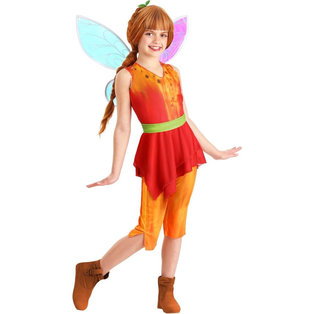 imageKids Disney Fairies Fawn Costume for Girls  Officially Licensed Fairy Outfit with Tunic Pants Belt ampamp Wings