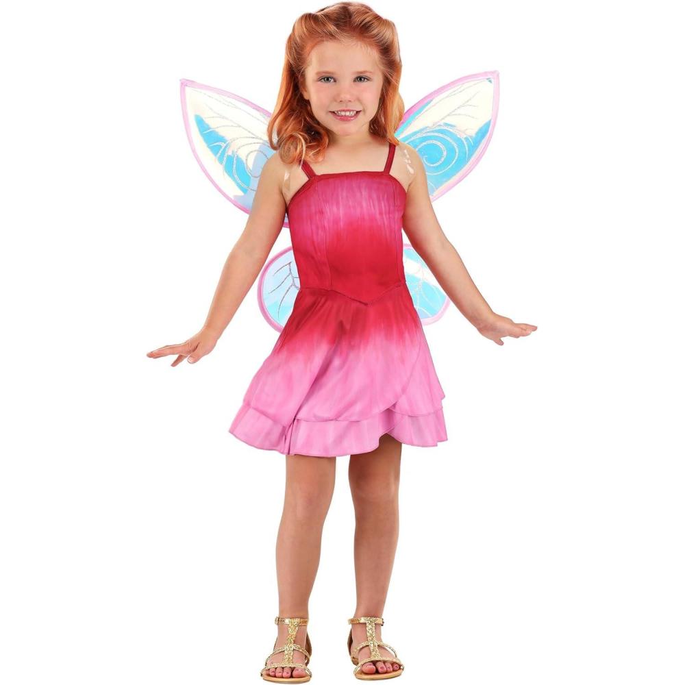 imageToddler Disney Fairies Rosetta Costume Dress ampamp Wings  Kids Disney Fairy Cosplay Dress  Girls Fairy Outfit