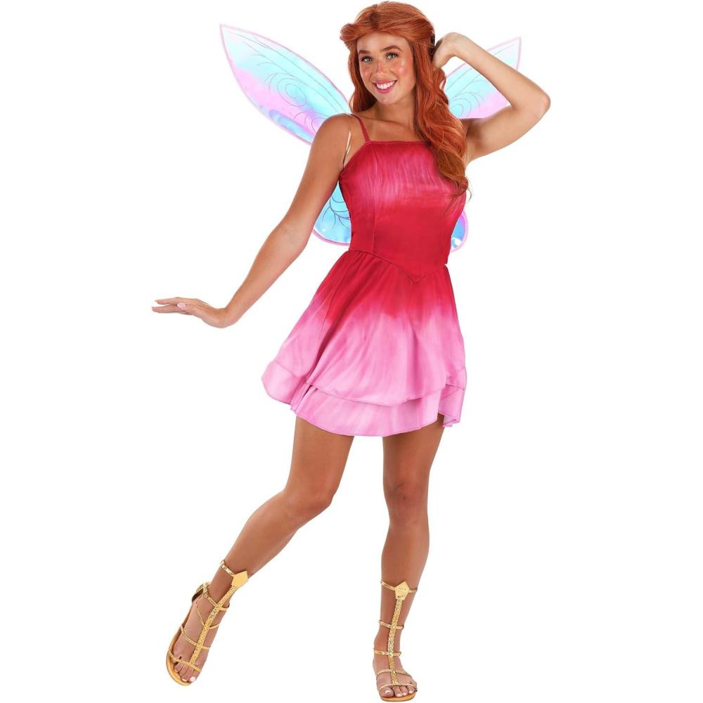 imageWomens Disney Fairies Rosetta Costume Dress ampamp Wings  Adult Disney Fairy Cosplay Dress  Girls Fairy Outfit